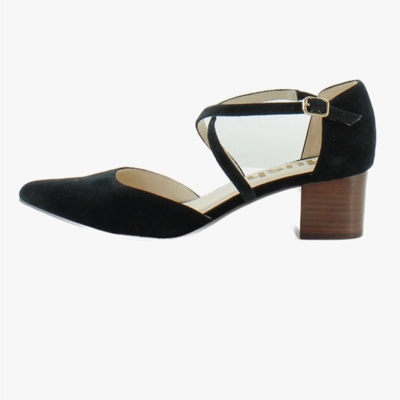 Work shoe Hush Puppies Sofia cross pump black pointed-toe suede material - Picture 6 of 7